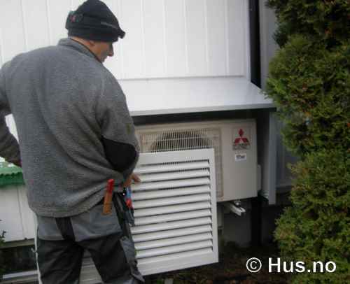 Steg 5 – montering av hus til varmepumpe.